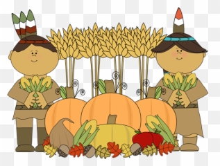 Thanksgiving Clip Art - Images Cute Pilgrims And Indians Clipart png