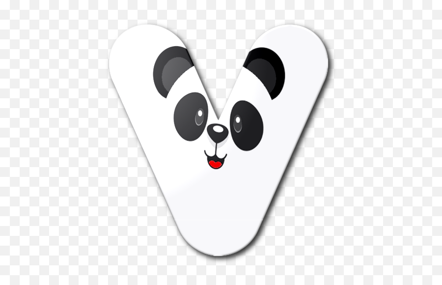 Download Hd Panda Bear Face Alfabeto V - Alfabeto Panda Panda Letter Png,Panda Face Png