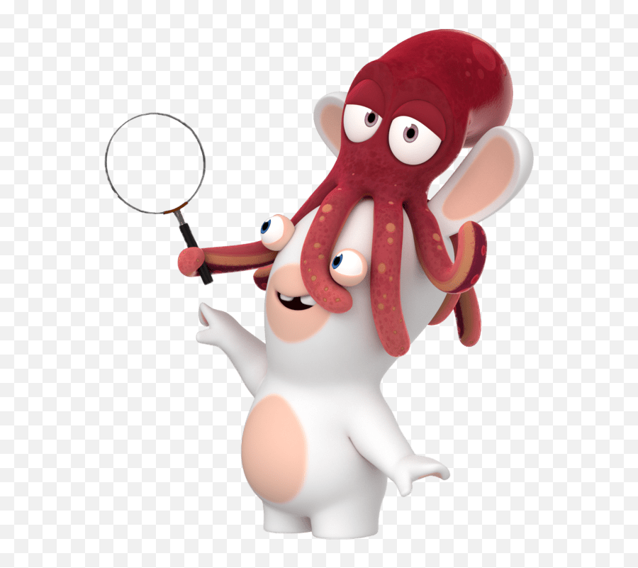 Rabbid With Squid - Stickpng Rabbids Invasion All Characters,Squid Png