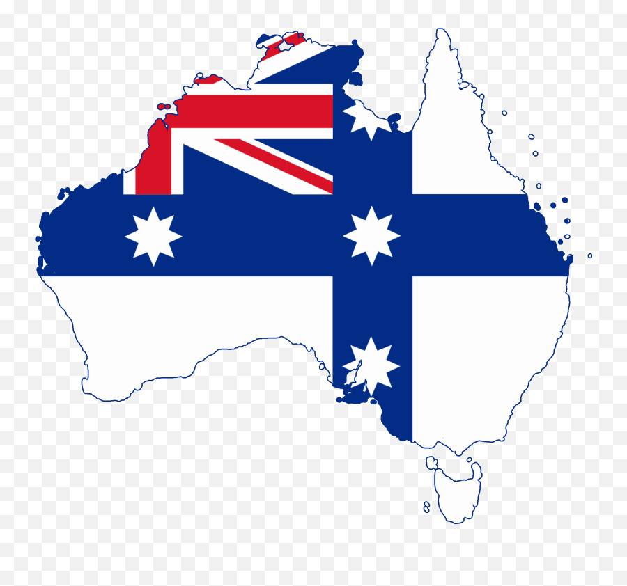 Flag Map Of Australia - Federation Flag Australia Png,Australia Flag Png