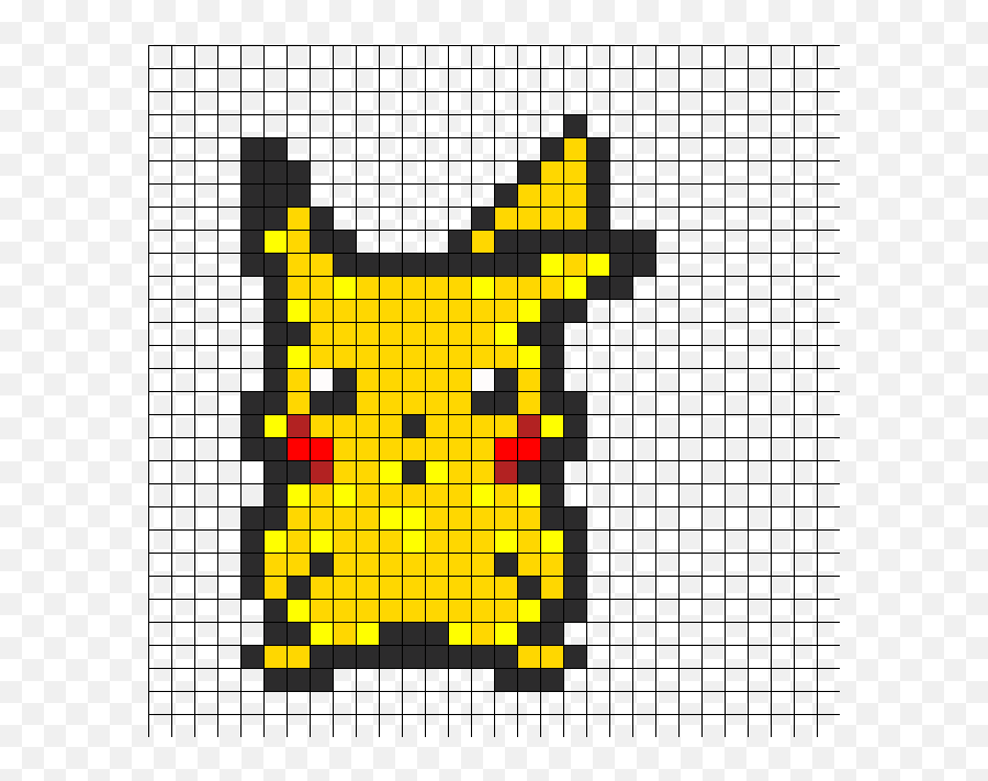 Pikachu Perler Bead Pattern Sprites Characters Fuse - Pixel Art De Pikachu Png,Apple Logo Pixel Art