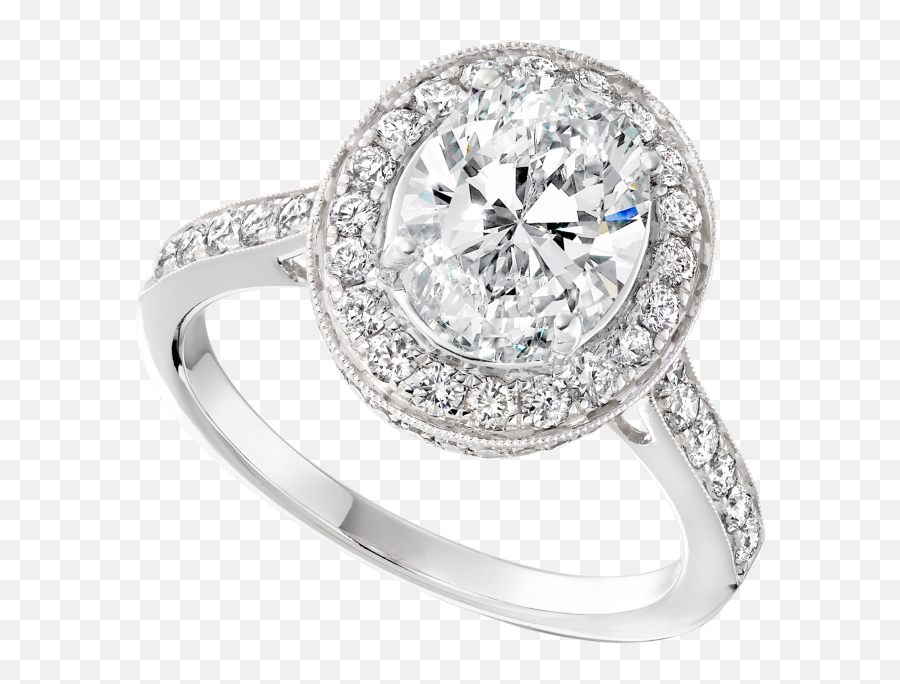 Large Oval Diamond Ring With Pave Diamonds Engagement Ni - Ring Png,Engagement Ring Png