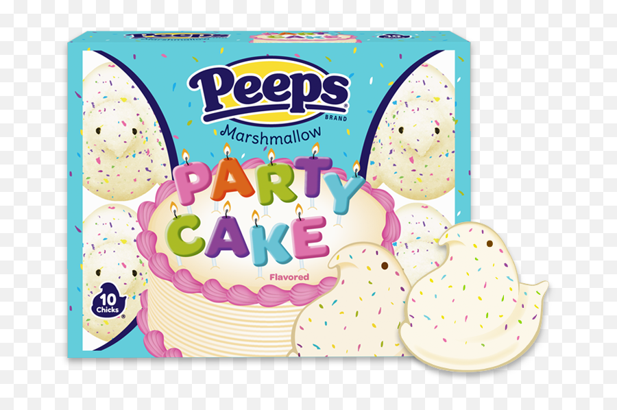 Party Cake Flavored Marshmallow Chicks Peeps - Party Cake Peeps Png,Party Transparent
