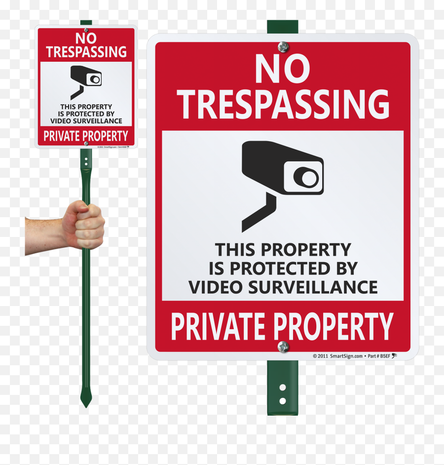 Video Surveillance Lawnboss Sign U0026 Stake Kit No Trespassing - This Property Is Protected By Video Surveillance Private Property No Trespassing Png,Icon Yardsign