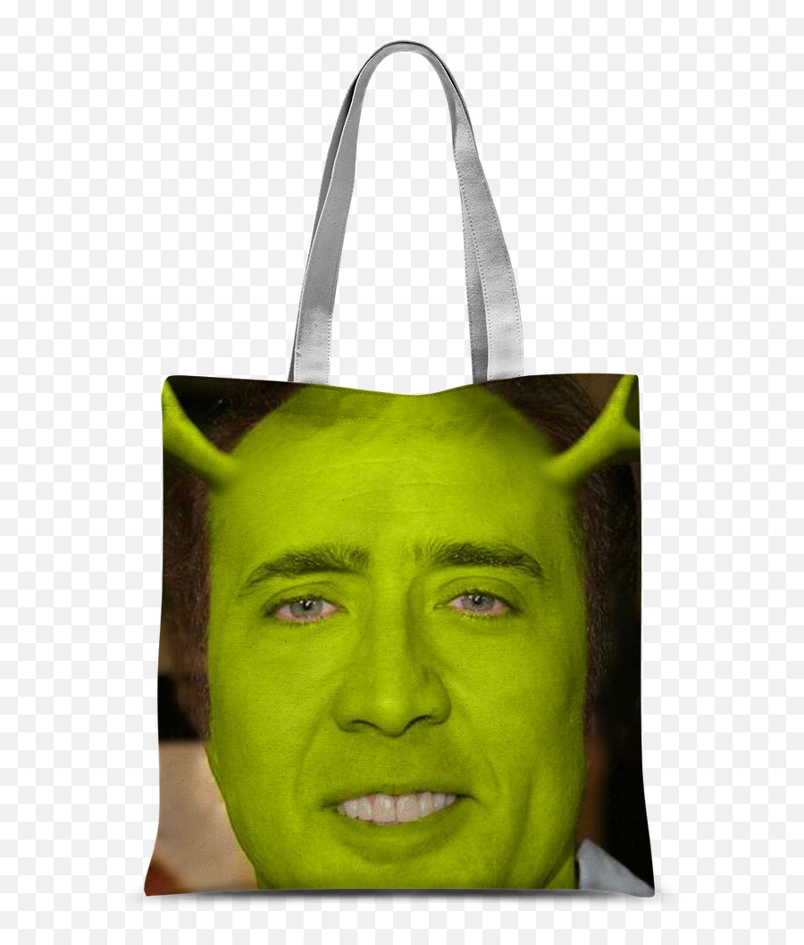 Nicolas Cage As Shrek Classic Sublimation Tote Bag - Nicolas Cage Left 4 Dead Png,Shrek Head Png