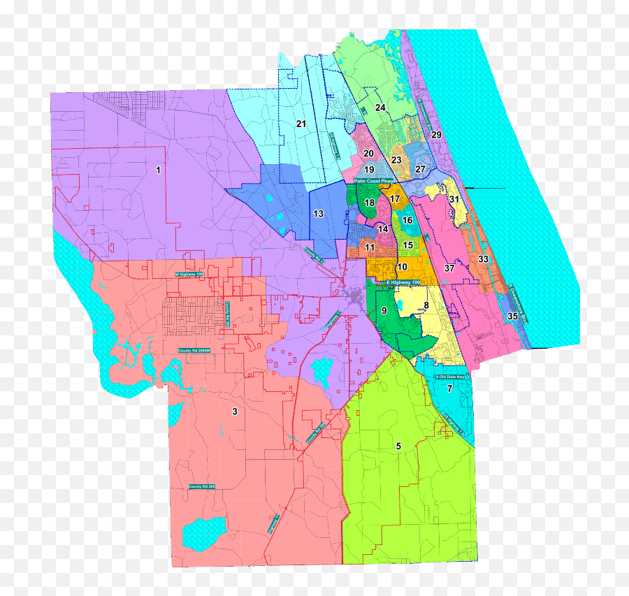 District U0026 Precinct Maps - Flagler County Zone Map Png,Florida Map Png