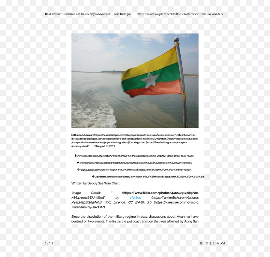 Pdf Book Review U0027liberalism And Democracy In Myanmar - Flagpole Png,Burma Flag Icon