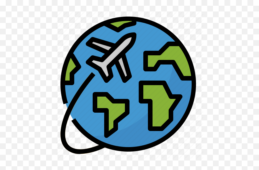 Airplane Around Flight0a The Travel World Icon - Download Plane Flying Around The World Outline Png,The World Icon