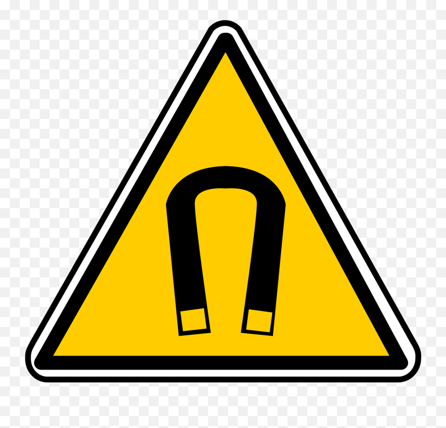 Magnetic Warning Caution - Electricity Clipart Png,Caution Sign Png