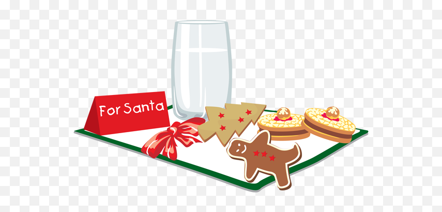 Coo - Clip Art Santa Cookies And Milk Png,Plate Of Cookies Png