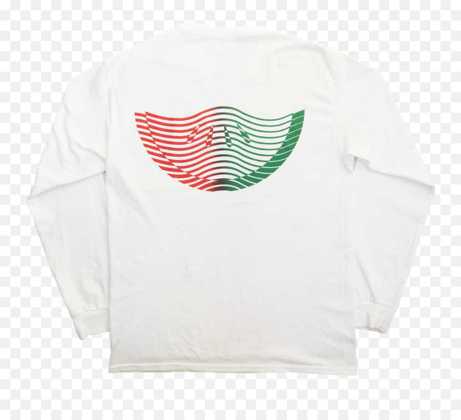 Wavy Fade Long Sleeve - White W Red U0026 Green Active Shirt Png,White Fade Png