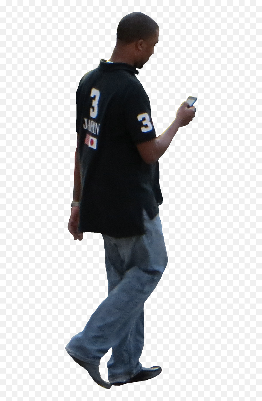 Side View Of A Person Standing Png - Man Walking While Texting,People Standing Png