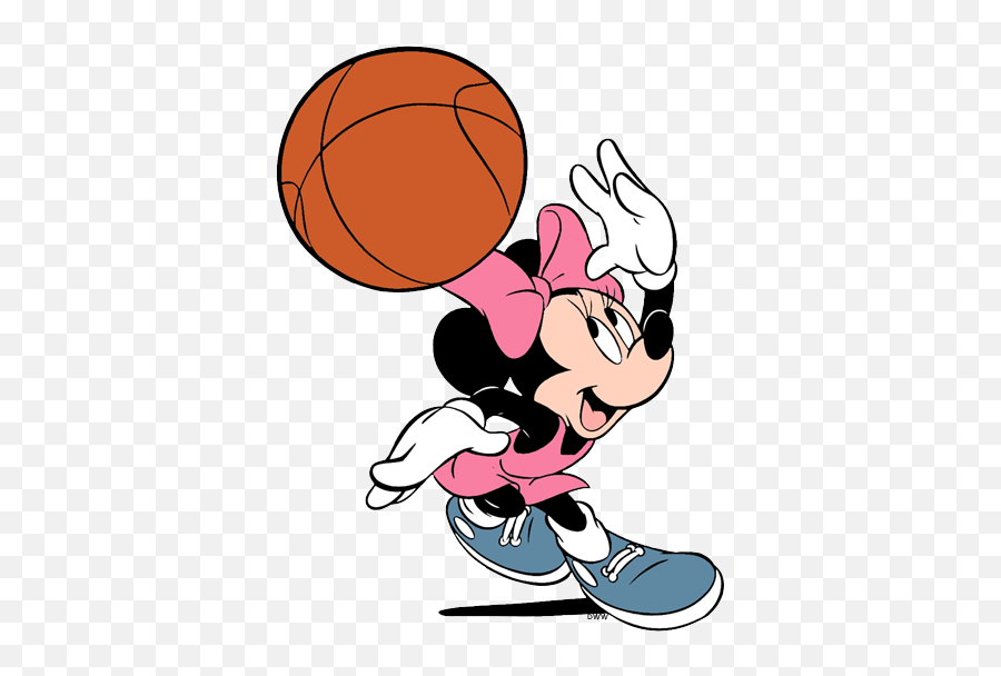 Minnie Mouse Clipart Basketball - Minnie Mouse Playing Minnie Mouse Playing Basketball Png,Basketball Png Image