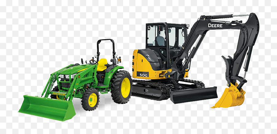 Download Hd Image Of Utility Tractor And Excavator - John Deere 50 Excavator Png,John Deere Png