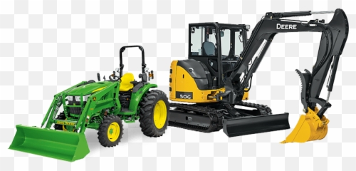 Download Hd Image Of Utility Tractor And Excavator - John Deere 50 Excavator Png,John Deere Png