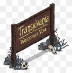 Transylvania Welcome Sign The Simpsons Tapped Out Wiki - Nameplate png