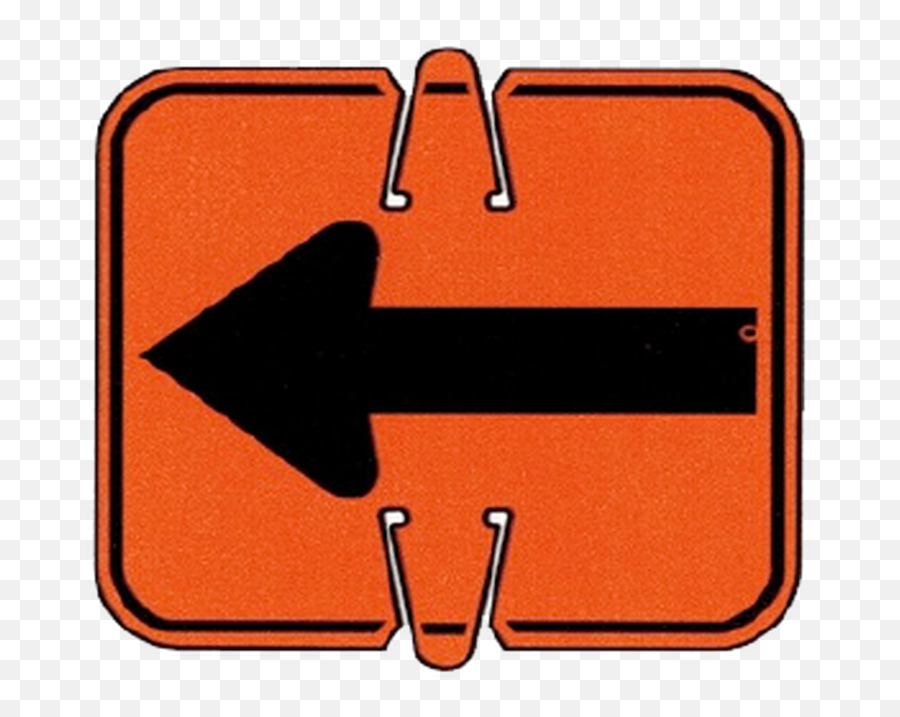 2 Directional Orange Cone Sign W Black Arrow - Horizontal Png,Black Arrow Png