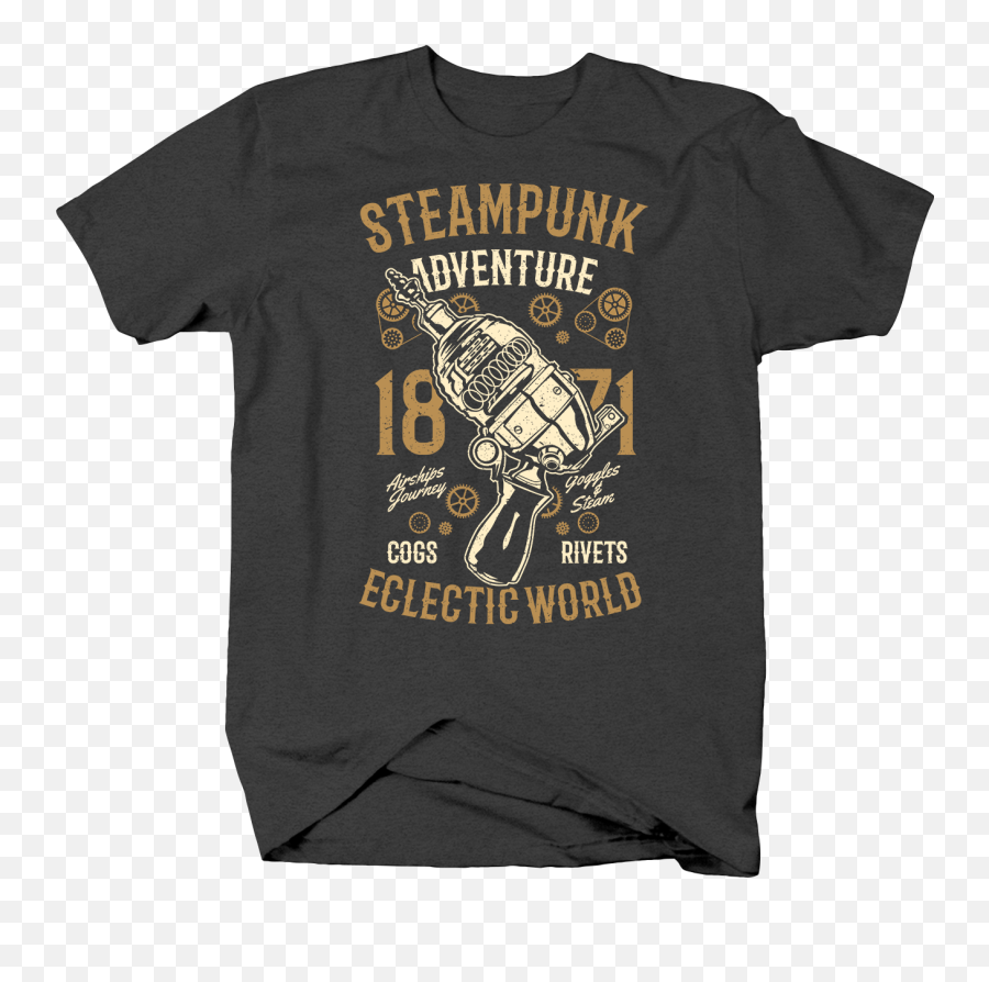 Details About Steampunk Adventure In An Eclectic World Gun Gears And Belts Tshirt - Active Shirt Png,Steampunk Gears Png