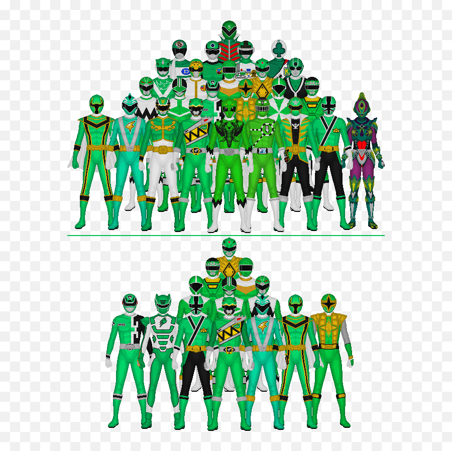 This Is A Group Shot Of Every Red Warrior From The - Every Power Rangers Wild Forces Png,Green Ranger Png