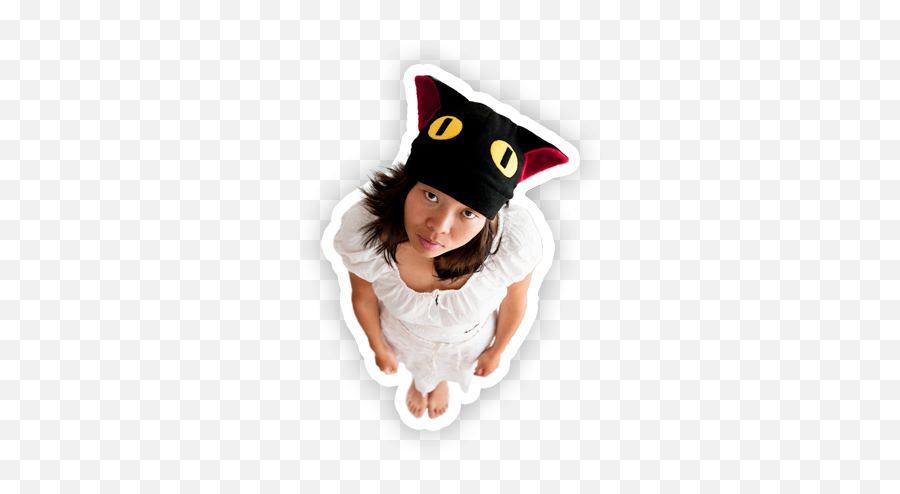 Black Cat With Yellow Eyes Hat - Happy Png,Cat In The Hat Transparent