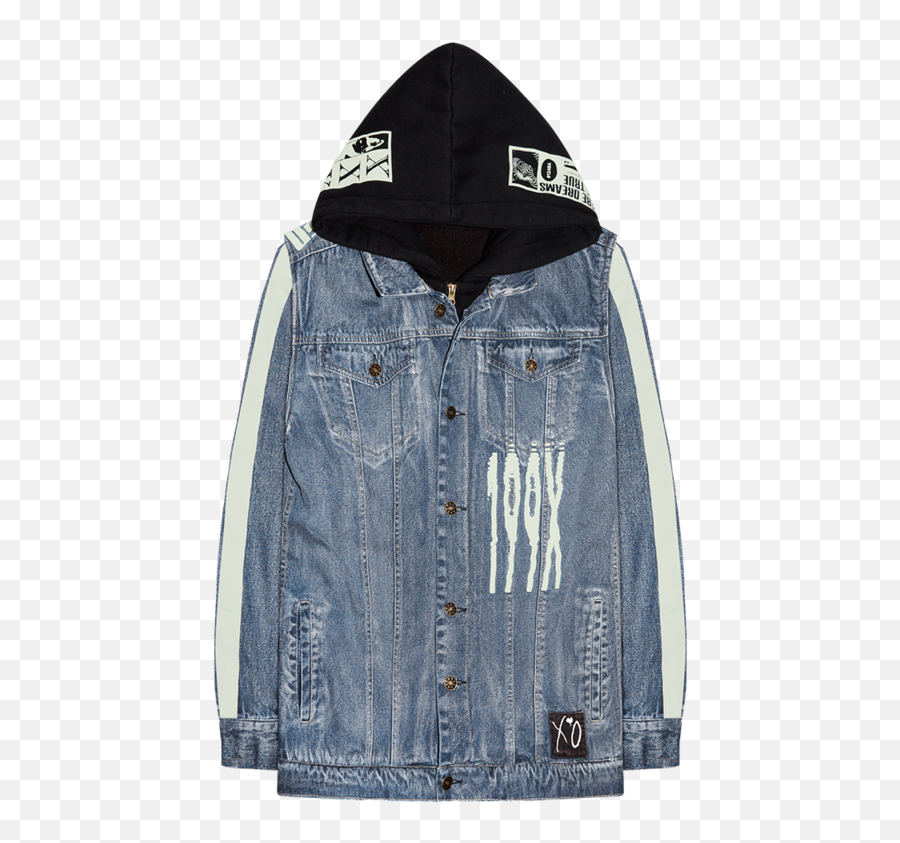 The Weeknd Celebrity Tour Merch Xo Scanners Hooded Denim Jacket - Weeknd 199x Jacket Png,The Weeknd Png