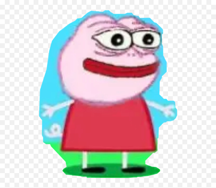 Pepe Pepefrog Peppa Peppapig Sticker By Den - Funny Peppa Pig Drawings Png,Pepe Frog Transparent