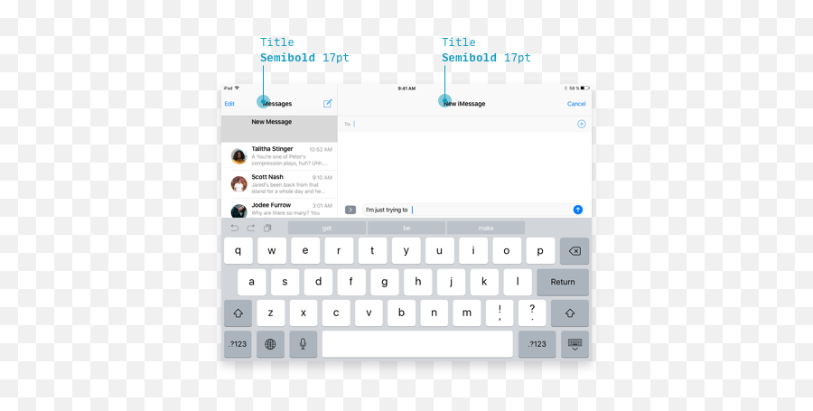 The Ios Font Size Guidelines Updated For 13 U2013 Learn Ui - Ipad Keyboard Screenshot Portrait Png,Ipad Pro App Icon Size