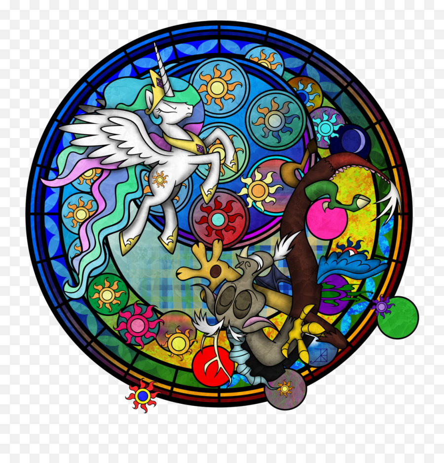 Download Akili - Amethyst Discord Dive To The Heart Kingdom Stained Glass Window My Little Pony Celestia Png,New Lunar Republic Icon