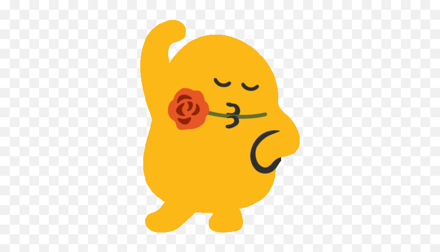 Emoji With Rose Sticker - The Blobs Live On Rose Dancing Gif De Emoji Blob Png,Dancing Animated Icon