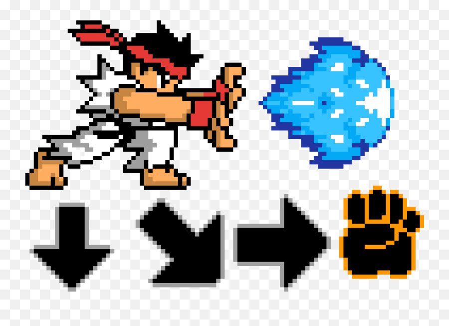 Pixilart - Ryu Hadouken Pixel Art Png,Hadouken Png