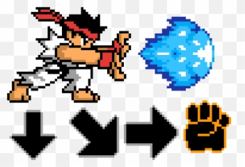 Pixilart - Ryu Hadouken Pixel Art png