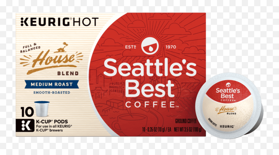 Full - Flavored House Blend Kcups Medium Roast Seattleu0027s Best Coffee Keurig K Cups Png,Keurig Png