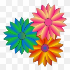 Coloured Daisies Png Svg Clip Art For - Animated Pictures Of Butterflies And Flowers,Daisies Png