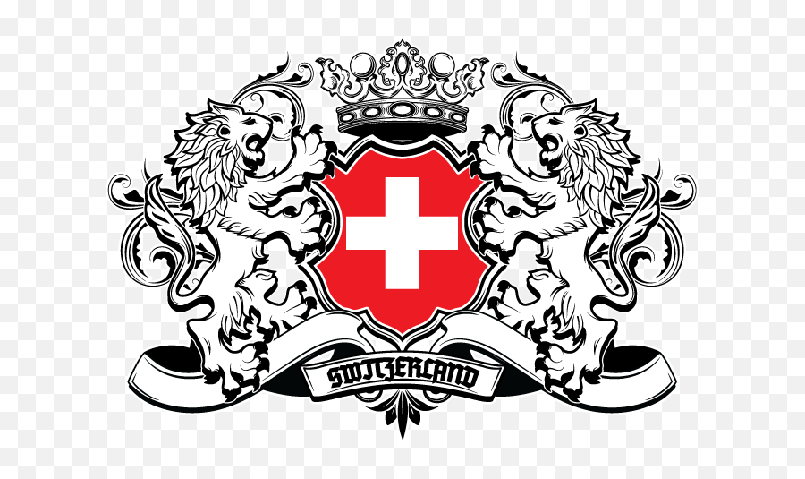 Download Hd Switzerland Flag Herladic Lions T - Shirt Flag Solid Png,Switzerland Flag Png