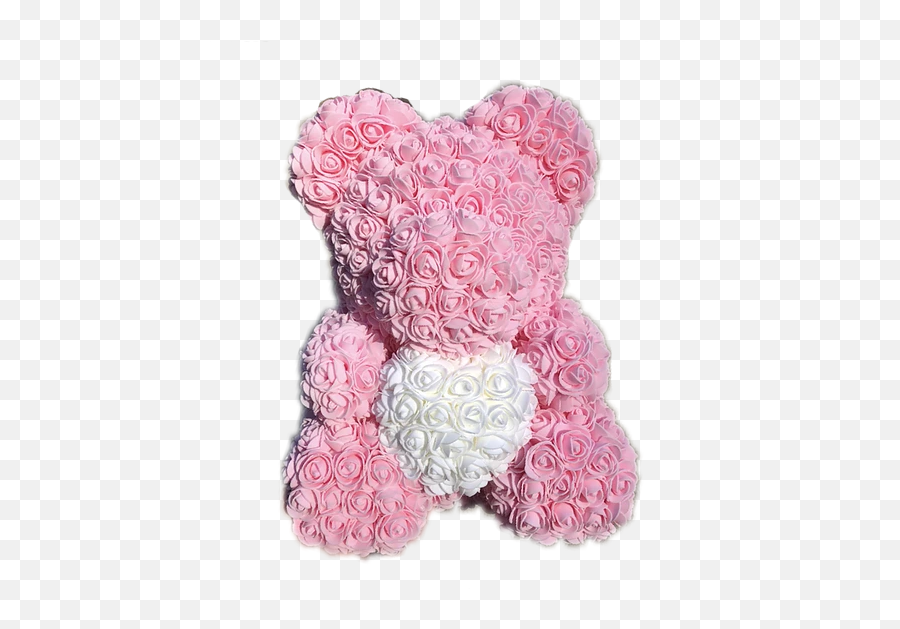 Flower Foam Bear - Light Pink With White Heart Soft Png,Light Pink Heart Png