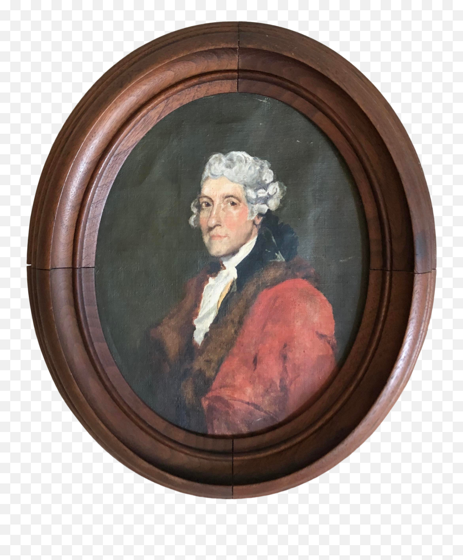 Antique Thomas Jefferson Oval Oil Portrait - Gentleman Png,Thomas Jefferson Png
