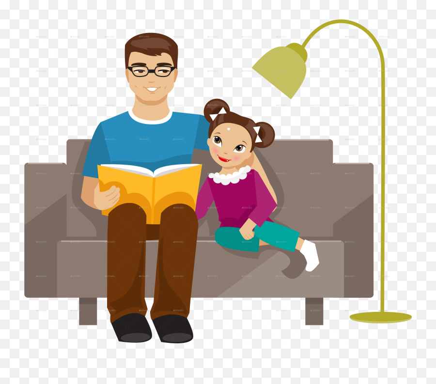 Father Daughter Clip Art - Fathers Day Png Download 3391 Dad And Daughter Clipart,Father's Day Png