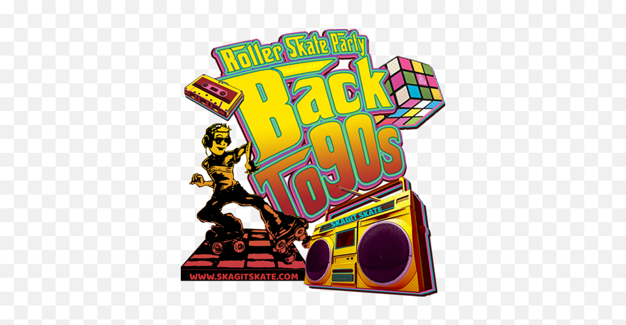 Back To 90s Roller Skate Party - Skagit Skate 90s Themed Skate Party Png,Party Transparent