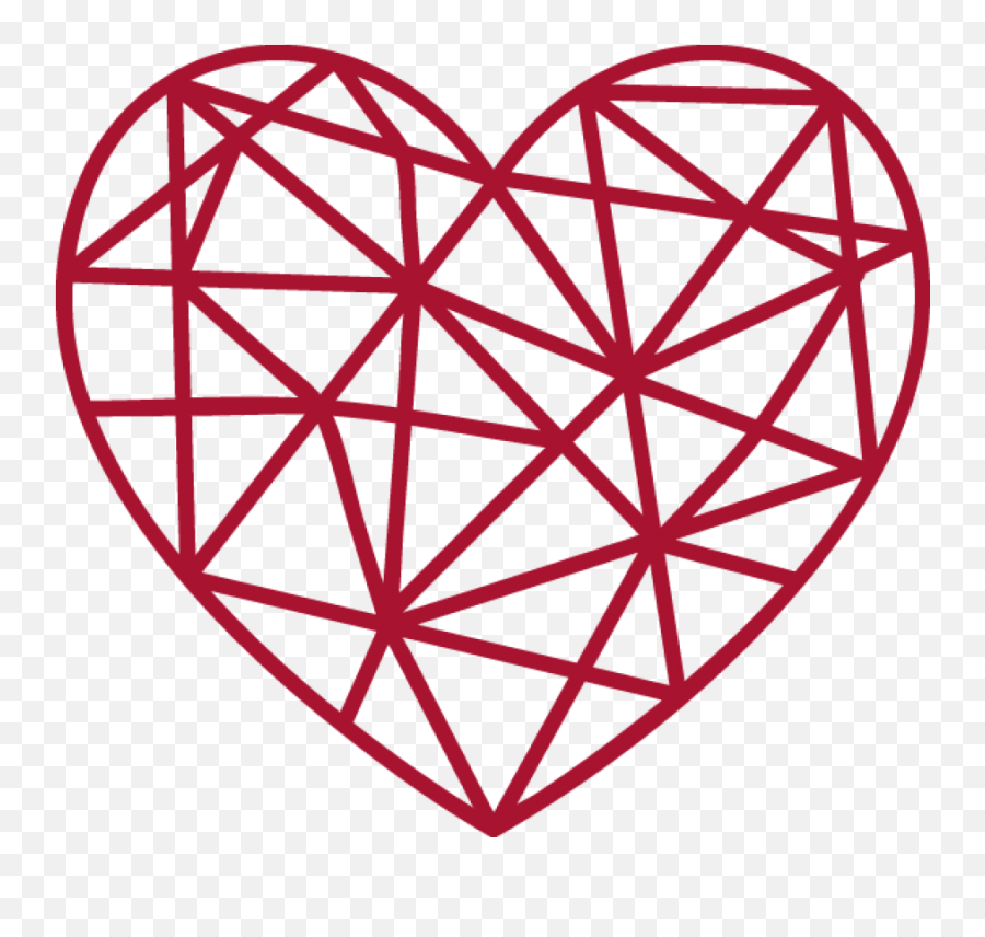 Red Gitter Heart Png Image - Purepng Free Transparent Cc0 Geometric Love Heart,Red Triangle Png
