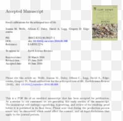 Pdf Fossil Calibrations For The Arthropod Tree Of Life Png