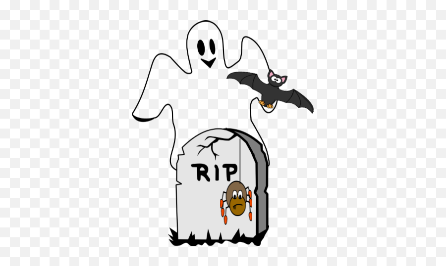 Halloween Ghost Spider And Bat - Rip Gravestone Png,Halloween Bat Png