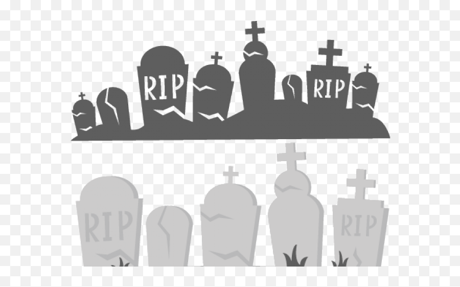 Download Hd Graveyard Clipart Gravestone - Black Halloween Silhouette Png,Graveyard Png