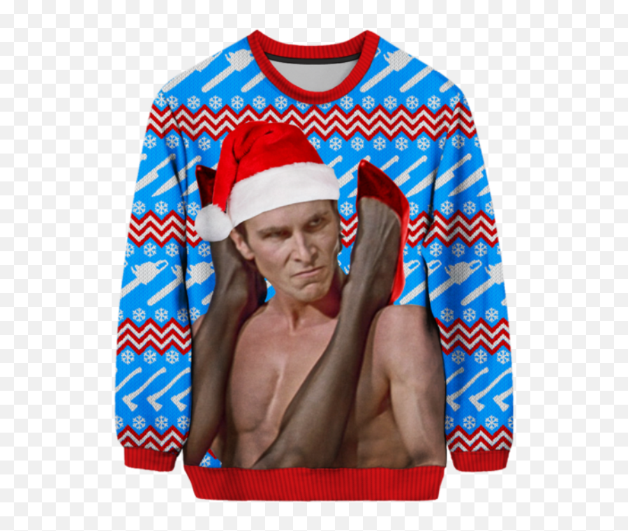American Psycho Christmas Sweater - Christian Bale American Psycho Blue Png,Psycho Png