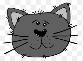 Black Cartoon Cat Face Clip Art Clkercom - vector clip Clipart png