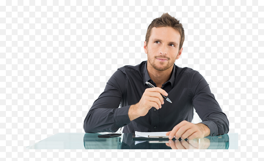 Download Businessman Thinking Png - Writing People Full Person Thinking While Writing,Thinking Png