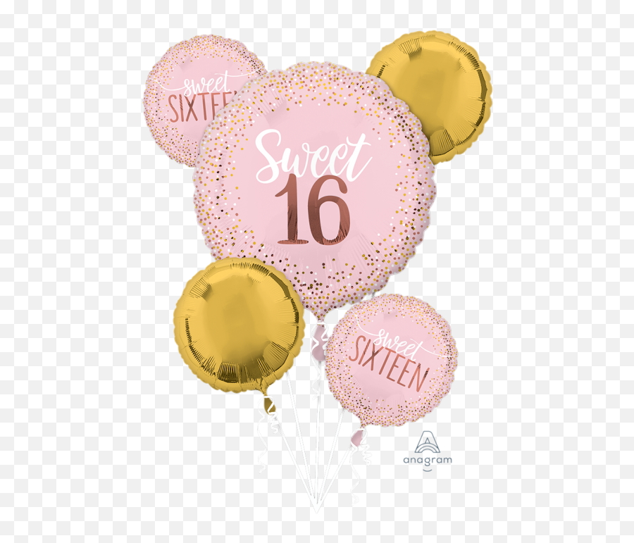 Sweet 16 Blush Bouquet - Party City Sweet 16 Balloons Png,Sweet 16 Png