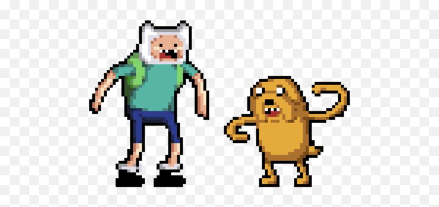 Pixelated Jake And Finn - Finn Adventure Time Pixelated Png,Adventure Time Png