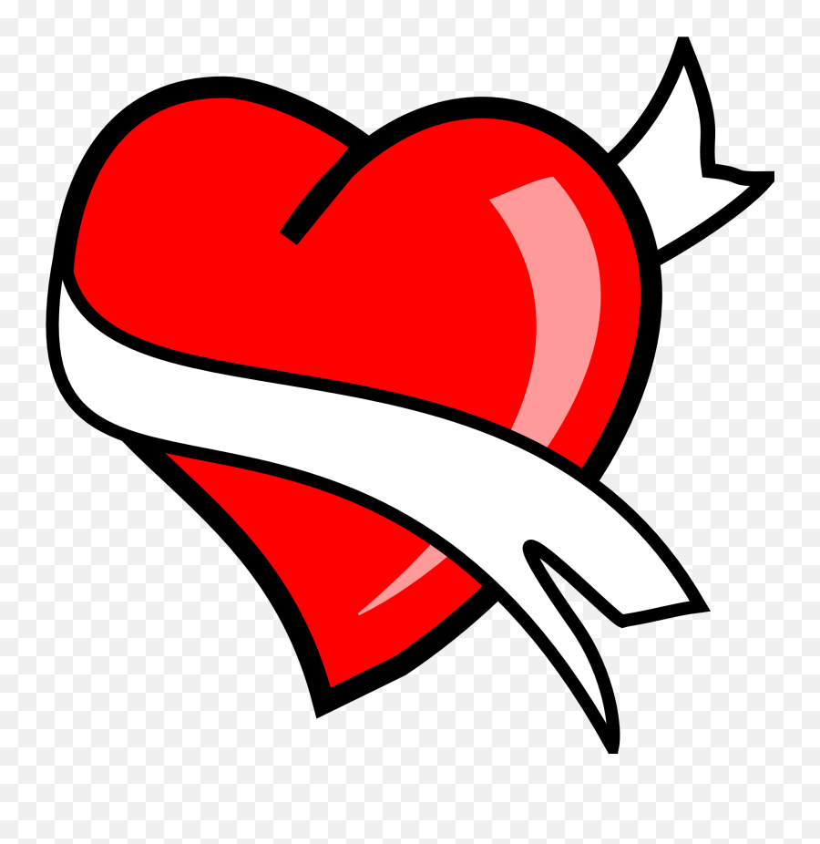 Heart With Ribbon Drawing - Love Logo Images Hd Png,Heart Drawing Png