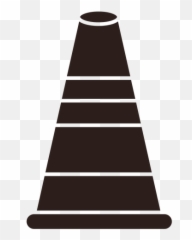 Cone Street Marker Flat Silhouette Ad - Preto E Amarelo Png Desenho