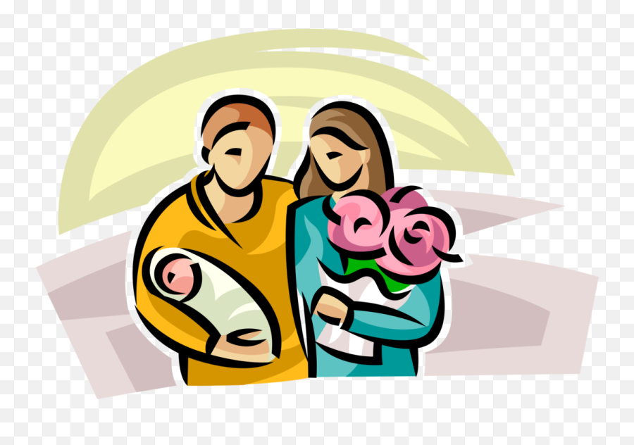 Baby Vector Png - Vector Illustration Of Proud Parents With Interaction,Infant Png